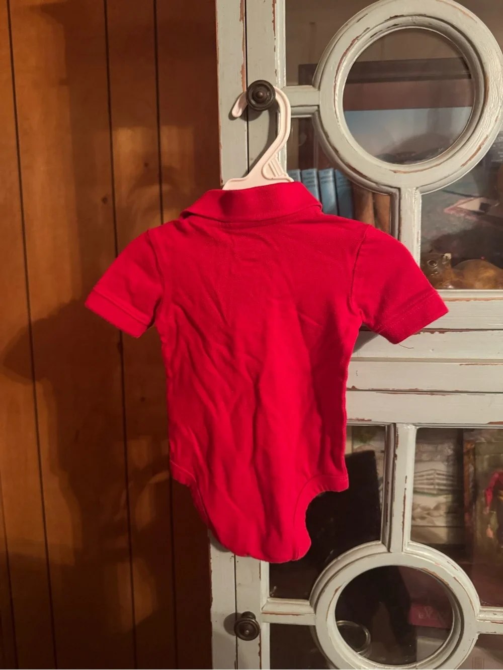 OshKosh B'gosh Bright Red Polo Baby Bodysuit Size 6 Month C6